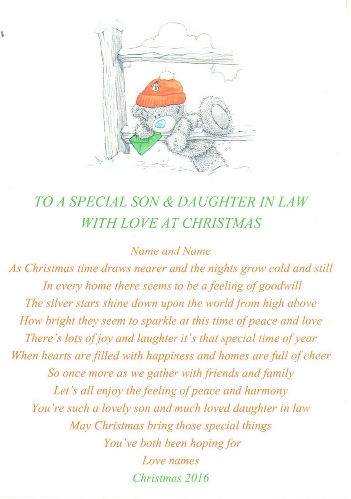Best ideas about Christmas Gift Ideas For Son In Law
. Save or Pin CHRISTMAS GIFT POEM FOR SON & DAUGHTER IN LAW Now.