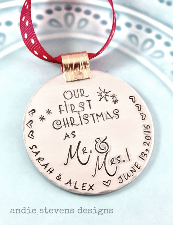 Best ideas about Christmas Gift Ideas Married Couple
. Save or Pin Hand Stamped Ornament Personalized Ornament Couples First Now.