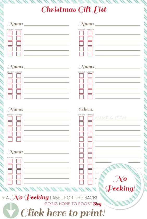 Best ideas about Christmas Gift List Ideas
. Save or Pin keep organized printable christmas t list Now.