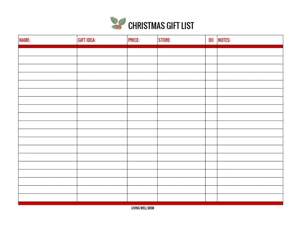 Best ideas about Christmas Gift List Ideas
. Save or Pin Free Christmas Gift List Printable and line Versions Now.