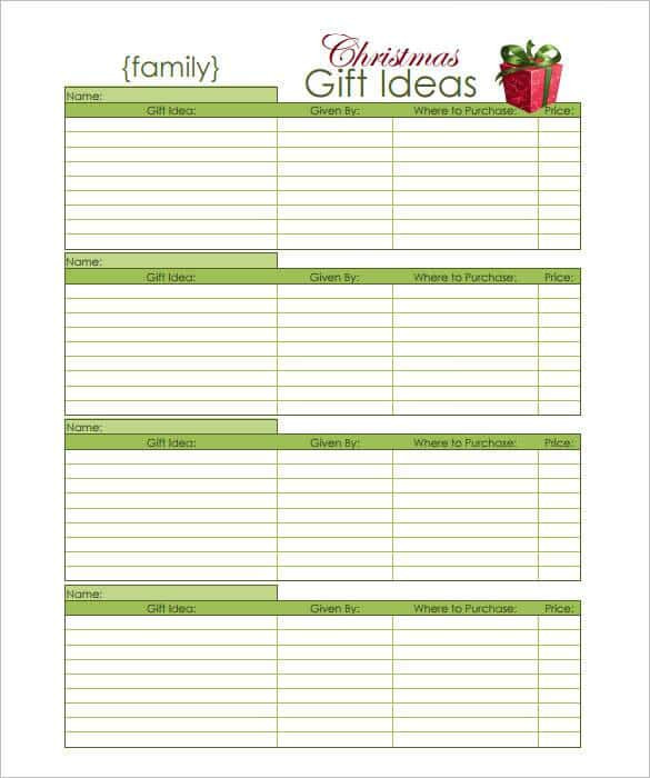 Best ideas about Christmas Gift List Ideas
. Save or Pin 24 Christmas Gift List Templates Free Printable Word Now.