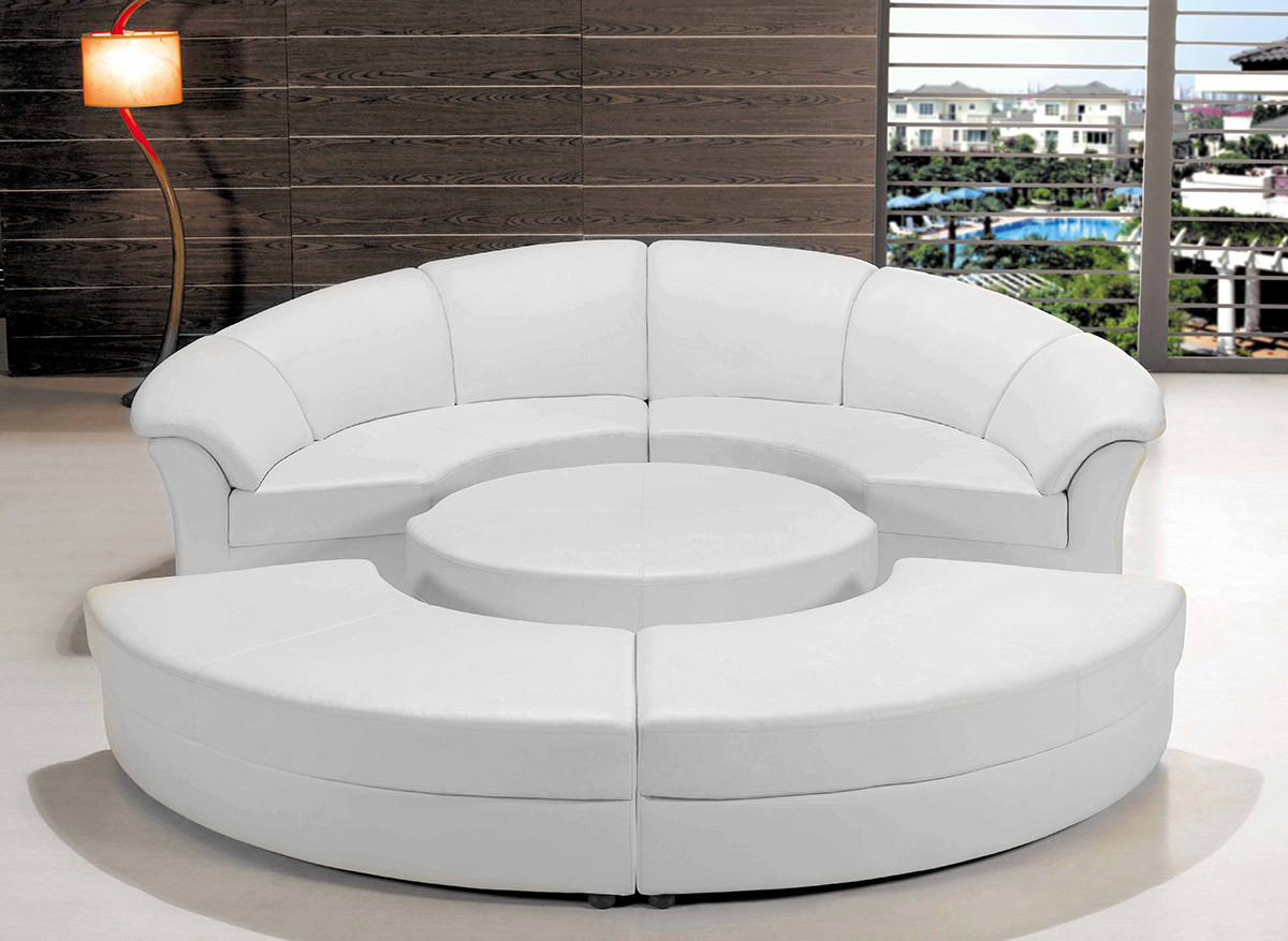 Best ideas about Circle Sofa Chairs
. Save or Pin Modern White Leather Circular Sectional Sofa Now.