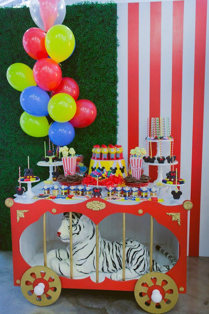 Best ideas about Circus Birthday Party Ideas
. Save or Pin Dessert Table from a Mickey Mouse Circus Birthday Party Now.