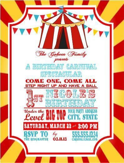 Best ideas about Circus Birthday Party Invitations
. Save or Pin Circus Carnival Birthday Party Ticket Invitations Clown Now.