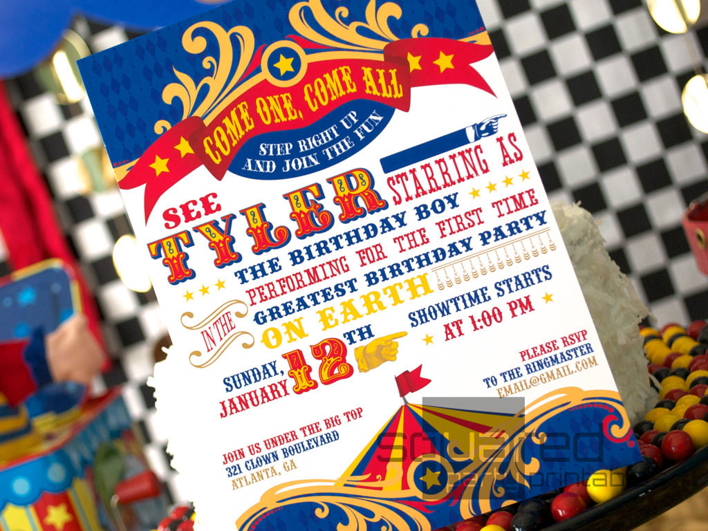 Best ideas about Circus Birthday Party Invitations
. Save or Pin Circus Birthday Party Printable Birthday Invitation DIY Now.