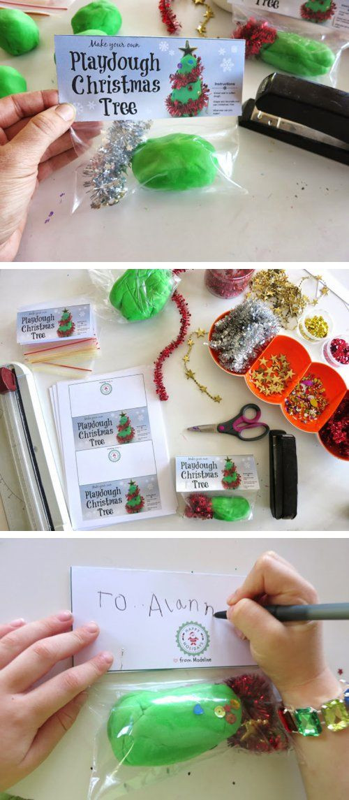 Best ideas about Class Gift Ideas
. Save or Pin DIY Chistmas Tree Playdough Gift Bags with free printable Now.