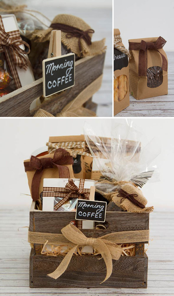 Best ideas about Coffee Gift Basket Ideas Homemade
. Save or Pin DIY Hamper A Coffee Lovers Wooden Crate Now.