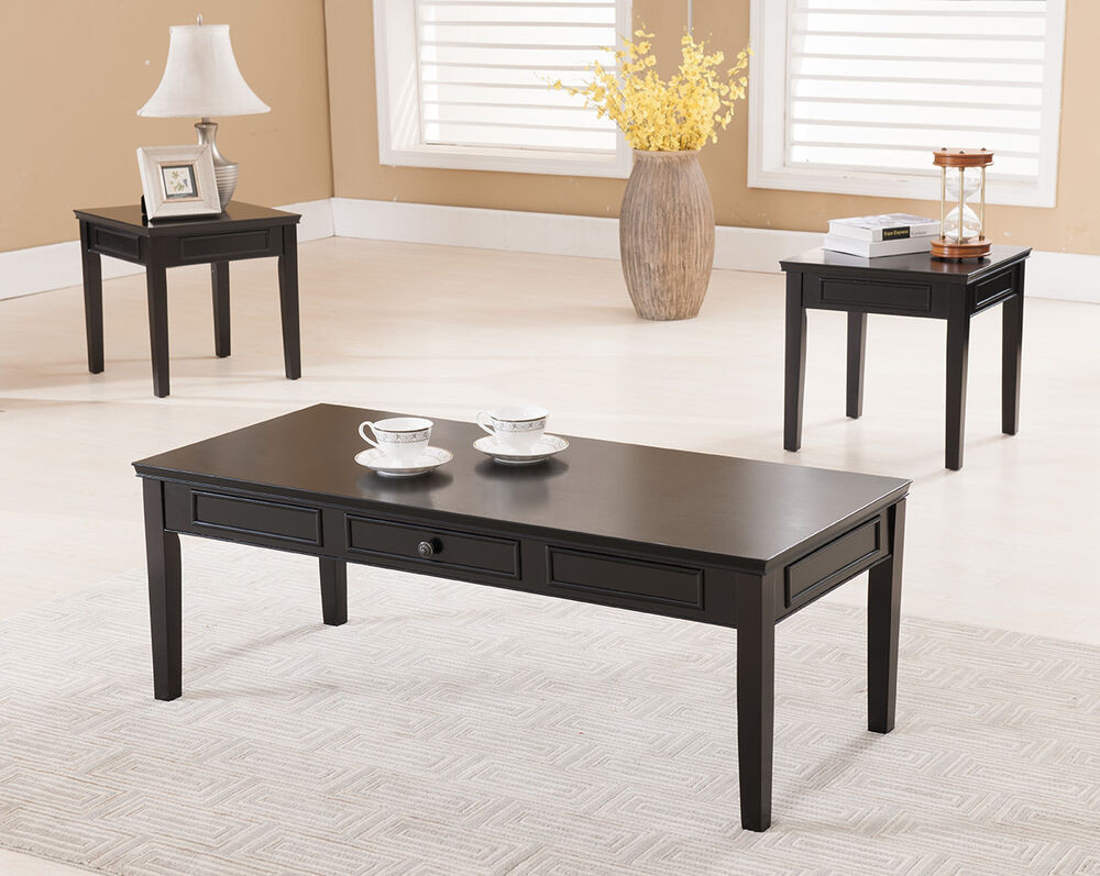 Best ideas about Coffee Table And End Tables
. Save or Pin 3 Pc Kings Brand Black Finish Wood Coffee Table & 2 End Now.