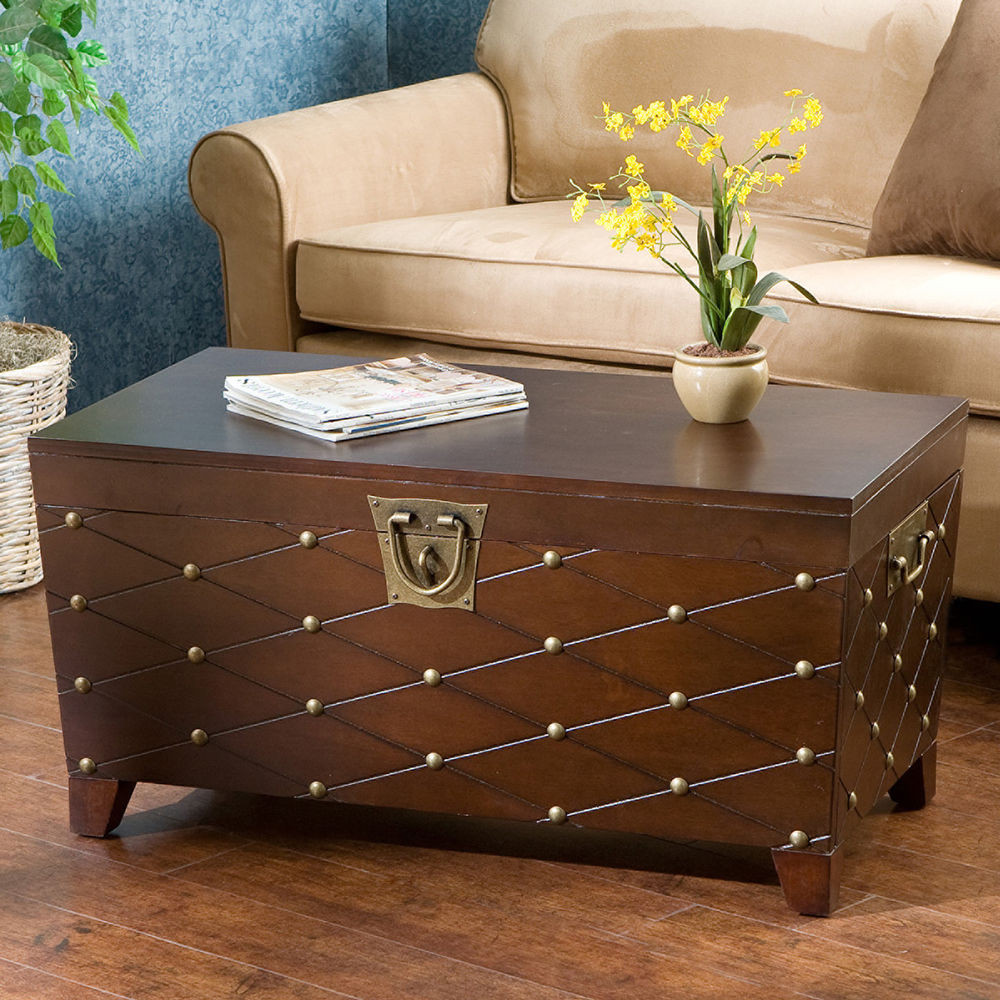 Best ideas about Coffee Table With Storage
. Save or Pin Trunk Coffee Table Storage Area Nailhead Living Room Now.