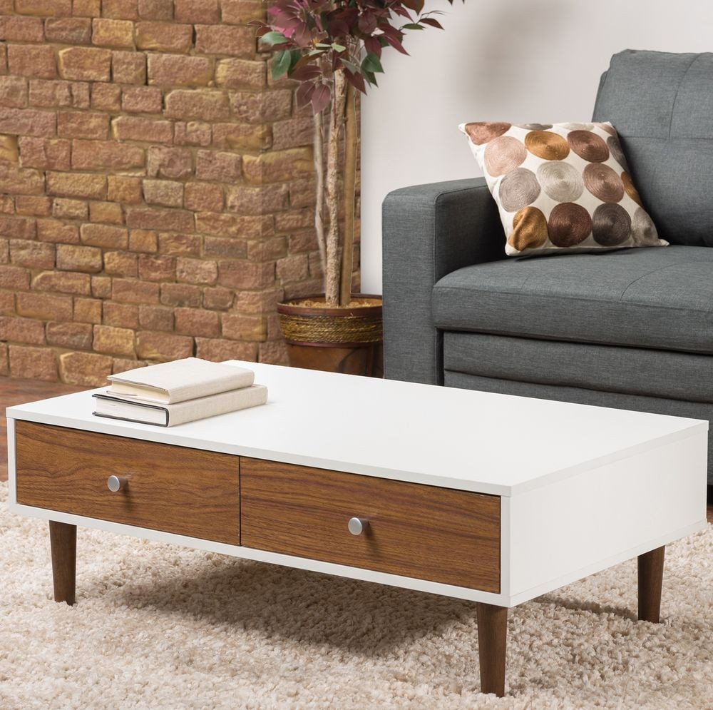 Best ideas about Coffee Table With Storage
. Save or Pin White Coffee Table Storage Drawer Modern Wood Furniture Now.