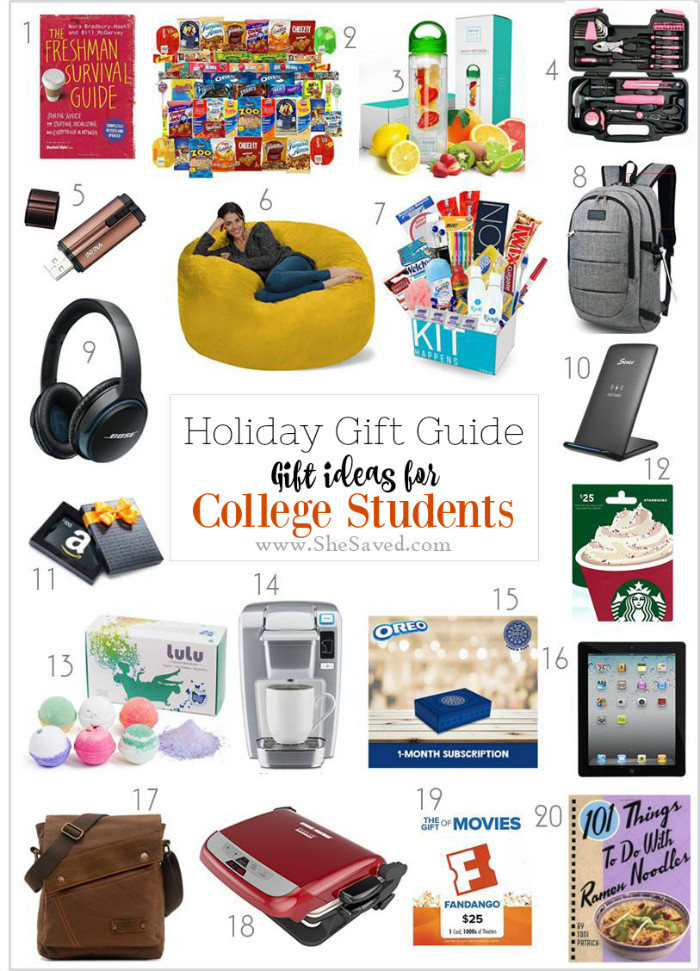 Best ideas about College Student Gift Ideas
. Save or Pin HOLIDAY GIFT GUIDE Gifts for College Students SheSaved Now.