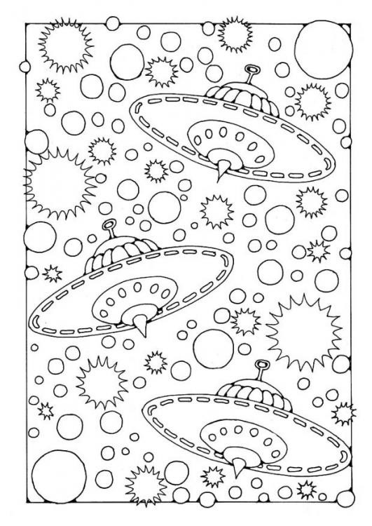 Best ideas about Coloring Pages For Adults Space
. Save or Pin Coloring page UFO Outer Space theme Now.