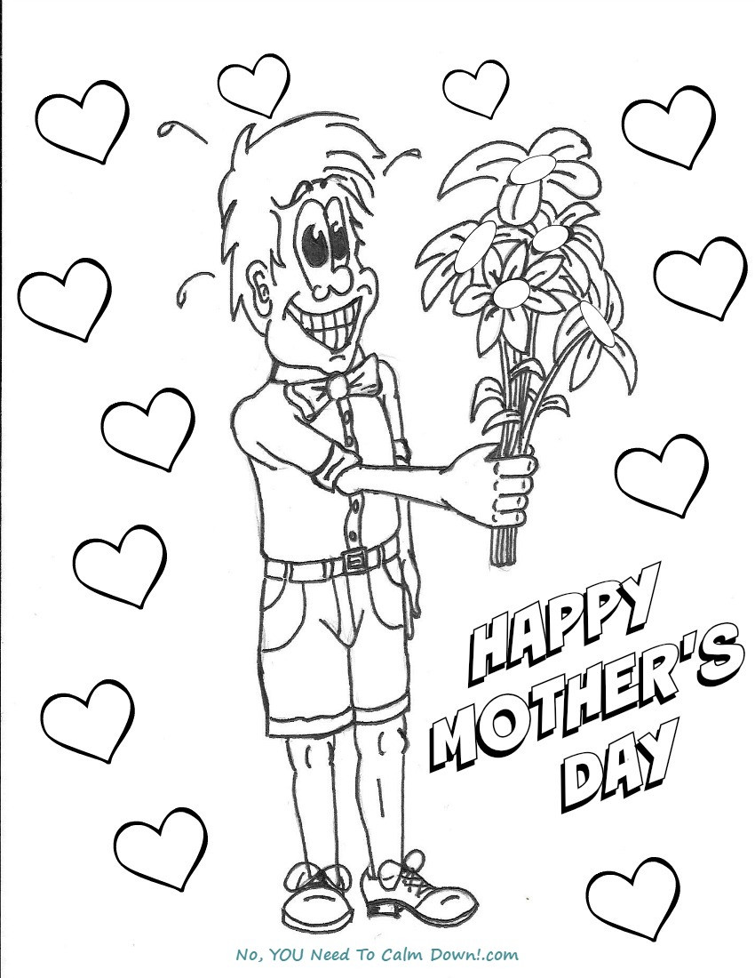 Best ideas about Coloring Pages For Boys Calm
. Save or Pin Boy With Flowers Mother s Day Coloring Page Free Now.