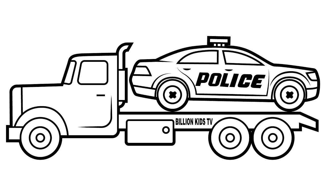 Best ideas about Coloring Pages For Boys Police Car
. Save or Pin Drawing police car carrier truck coloring for kids Now.