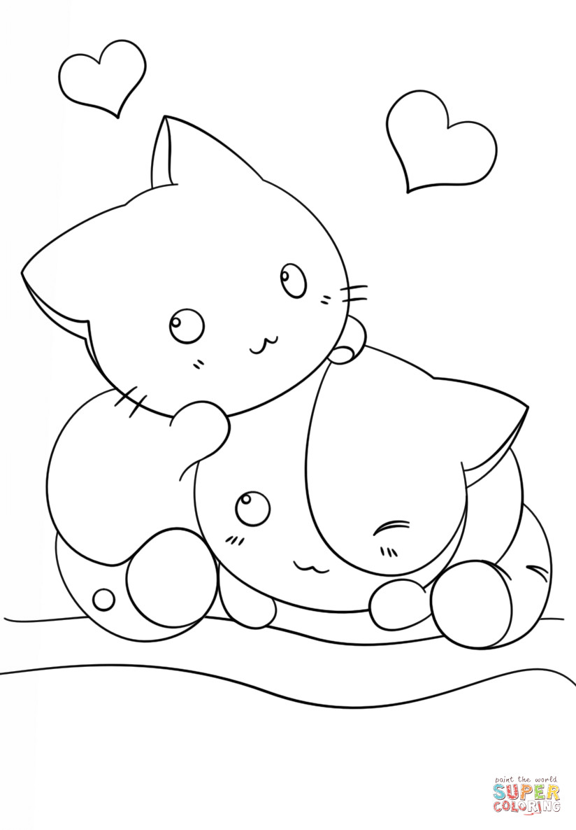 Best ideas about Coloring Pages For Girls Cats
. Save or Pin Kawaii Kittens coloring page Now.