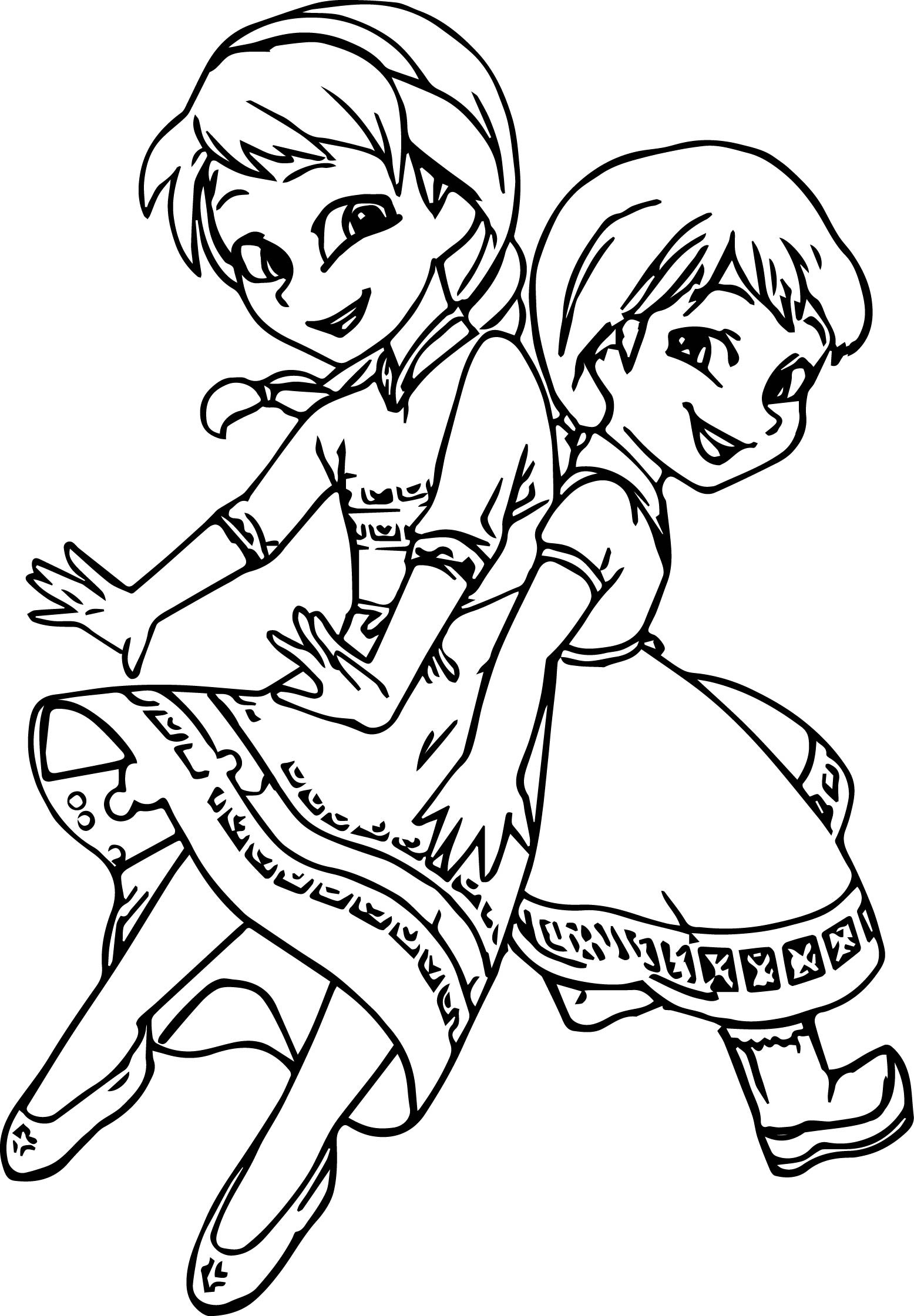 Best ideas about Coloring Pages For Girls Elsa And Anna
. Save or Pin Very Cute Girls Anna Elsa Coloring Page Now.