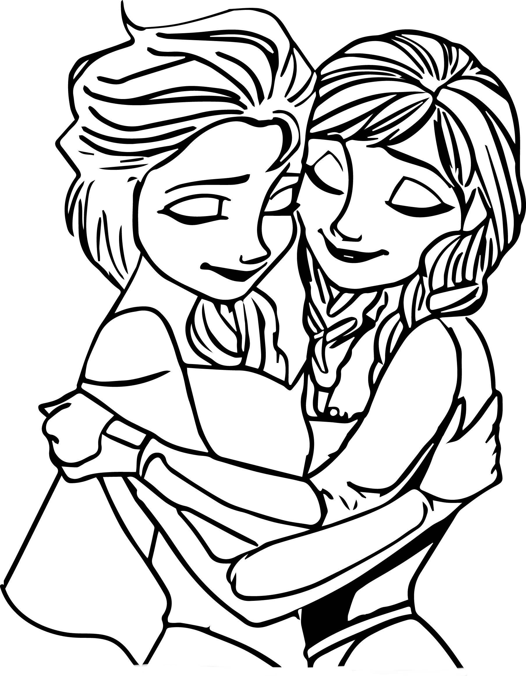 Best ideas about Coloring Pages For Girls Elsa And Anna
. Save or Pin Desenho de Elsa abraçando Anna Frozen para colorir Now.