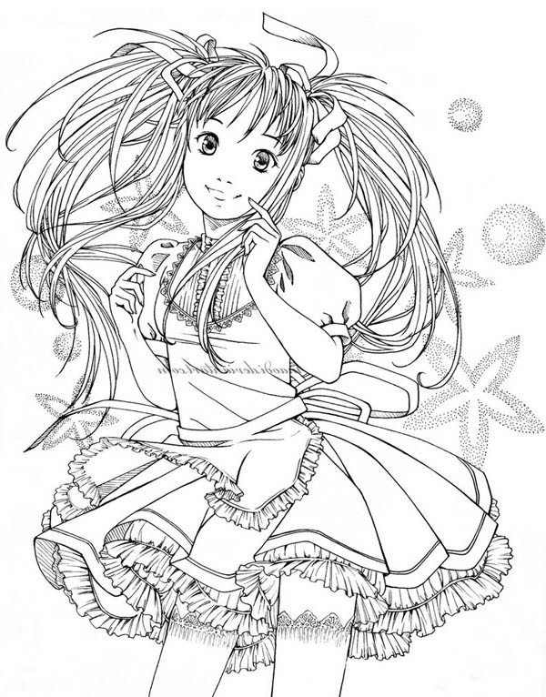 Best ideas about Coloring Pages For Girls Hard
. Save or Pin Anime Cute Girl Drawing at GetDrawings Now.
