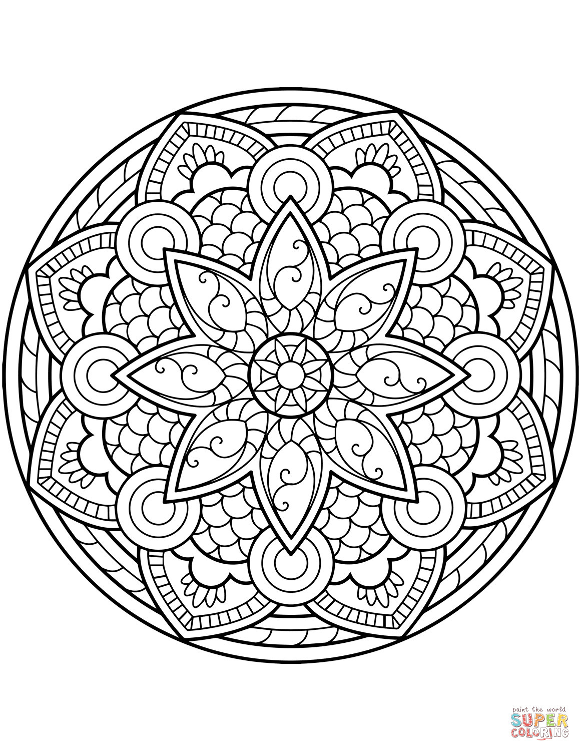 Best ideas about Coloring Pages For Girls Mandala Easy
. Save or Pin Flower Mandala coloring page Now.