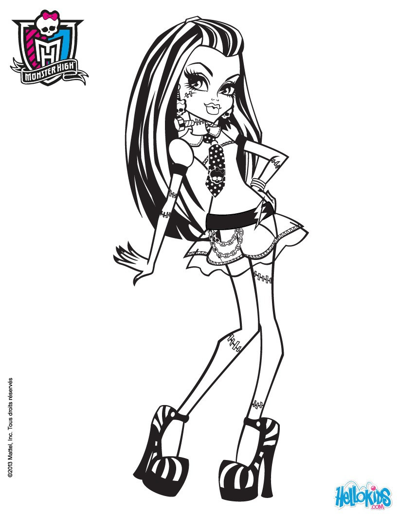 Best ideas about Coloring Pages For Girls Monster High Printable Frankin Stein
. Save or Pin Frankie stein coloring pages Hellokids Now.