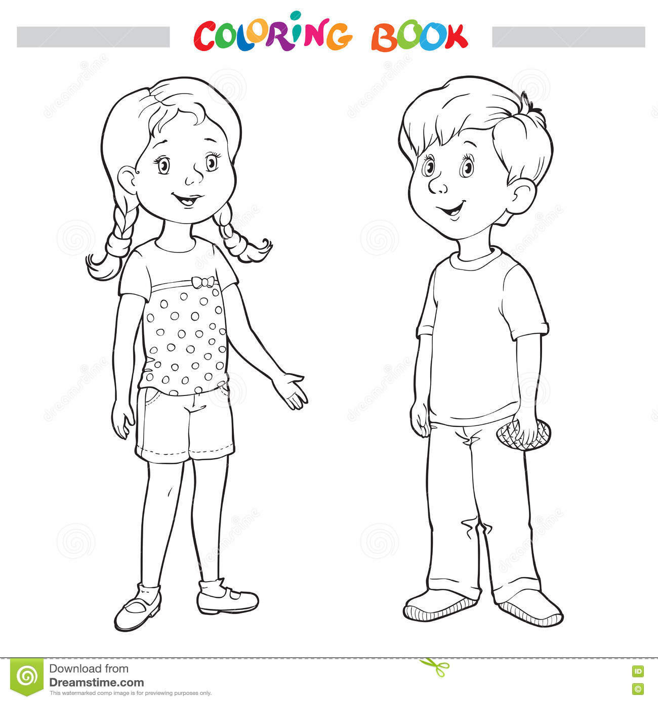 Best ideas about Coloring Pages For Girls Nd Boys
. Save or Pin Coloring Book Page Boy And Girl Stock Vector Now.