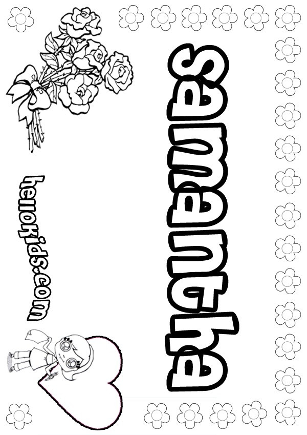 Best ideas about Coloring Pages For Girls Samantha
. Save or Pin girls name coloring pages Samantha girly name to color Now.