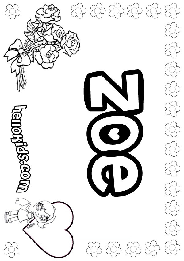 Best ideas about Coloring Pages For Girls Spelling Zoey
. Save or Pin Zoe coloring pages Hellokids Now.