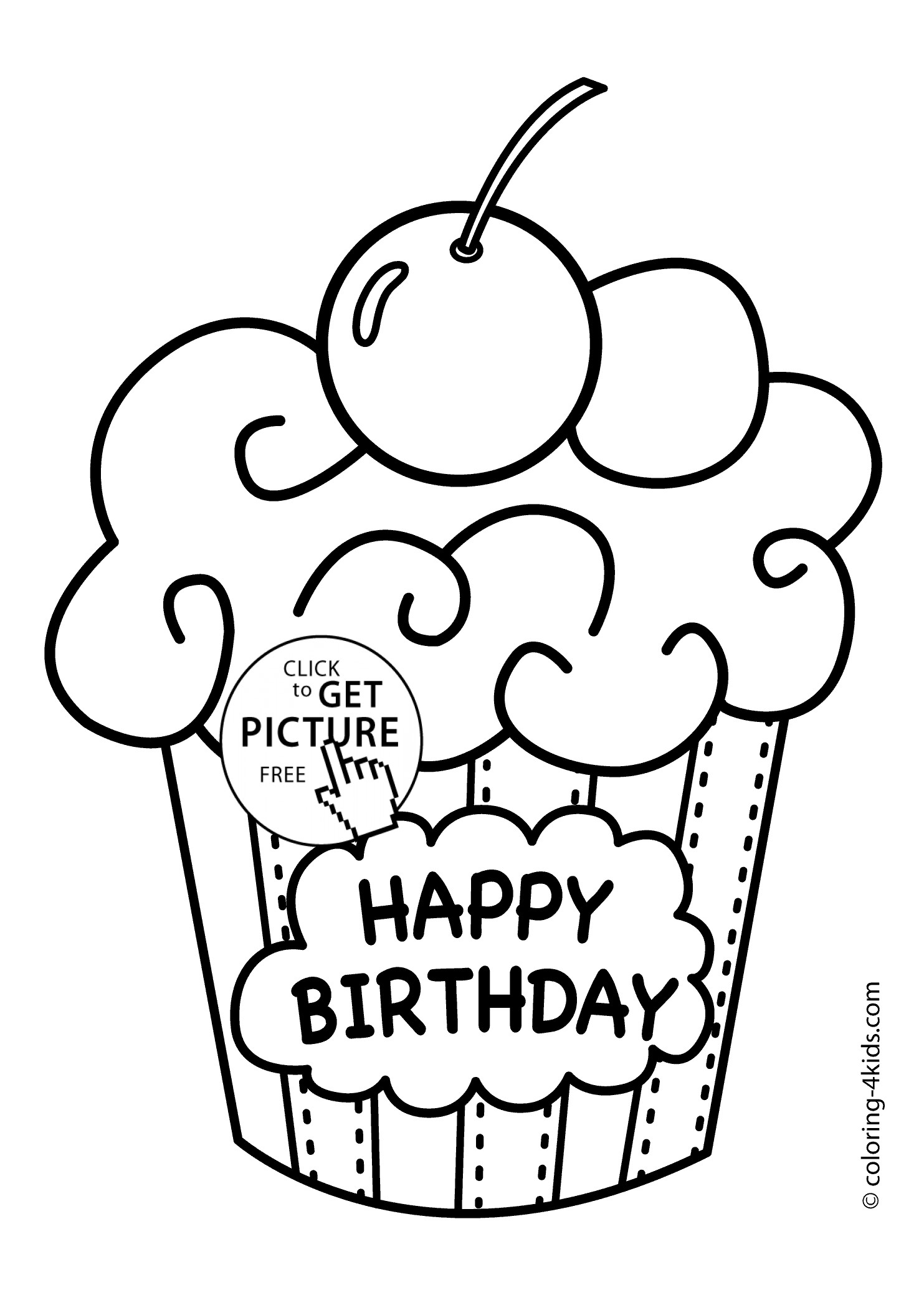 Best ideas about Coloring Pages For Kids Birthday
. Save or Pin Cake Happy Birthday Party Coloring Pages – muffin coloring Now.