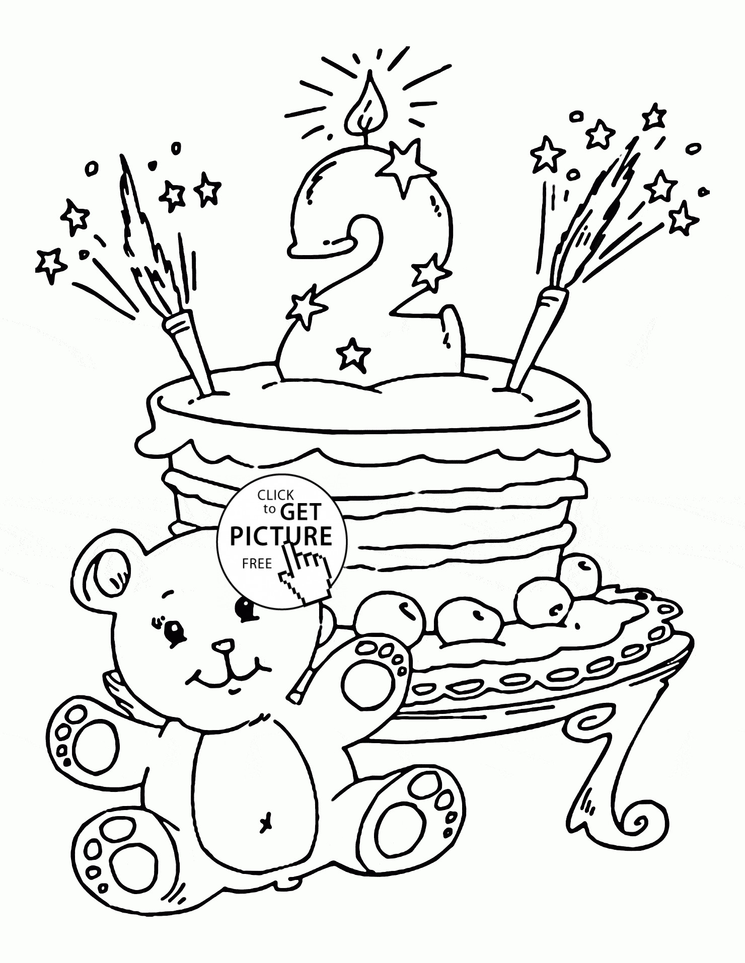 Best ideas about Coloring Pages For Kids Birthday
. Save or Pin 2nd Birthday Cake coloring page for kids holiday coloring Now.