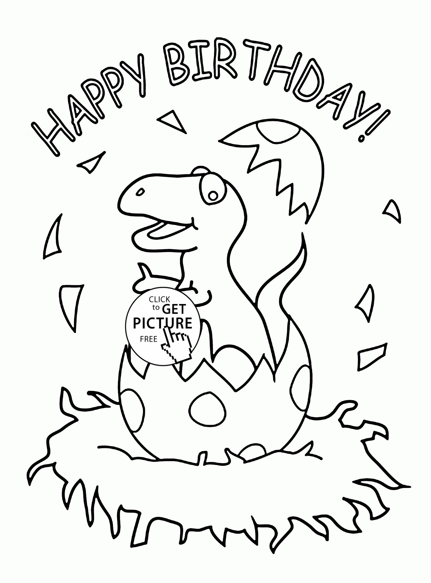 Best ideas about Coloring Pages For Kids Birthday
. Save or Pin Little Dinosaur and Happy Birthday coloring page for kids Now.