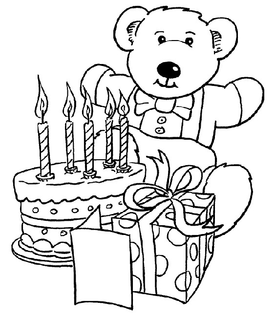 Best ideas about Coloring Pages For Kids Birthday
. Save or Pin bear happy birthday coloring page for kids Now.