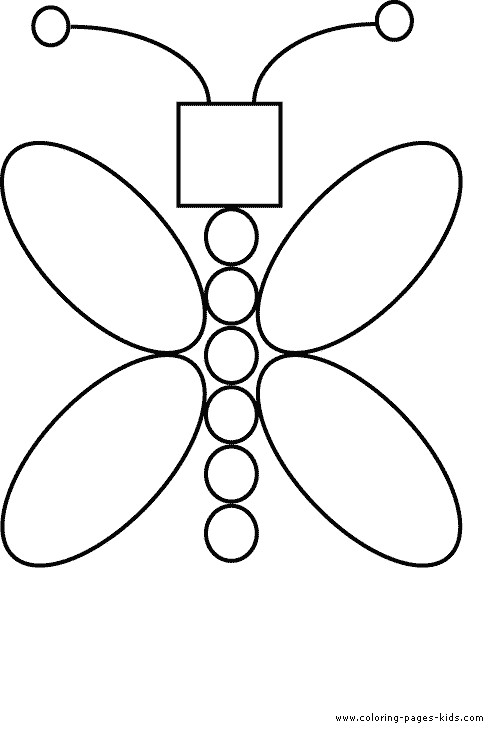 Best ideas about Coloring Pages For Kids Shapes
. Save or Pin Butterfly from Shapes color page Kid ergarten Now.