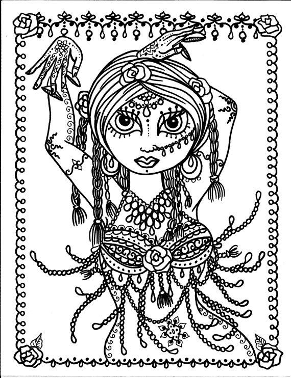 Best ideas about Coloring Pages For Teens Jingel Dress Dancer
. Save or Pin 5 pages Belly Dancer coloring pages Digital files Instant Now.