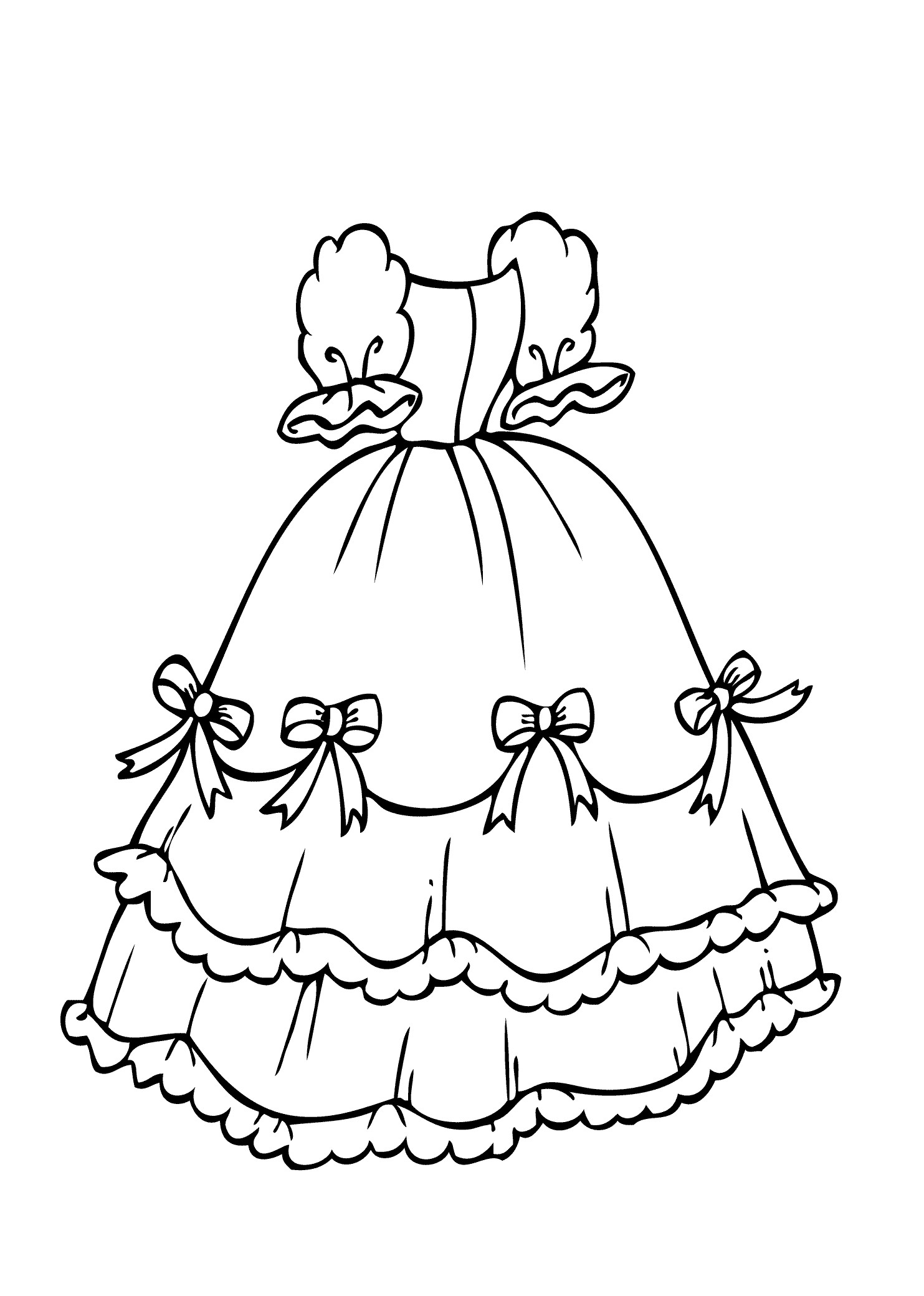 Best ideas about Coloring Pages For Teens Jingel Dress Dancer
. Save or Pin Dress with bows coloring page for girls printable free Now.