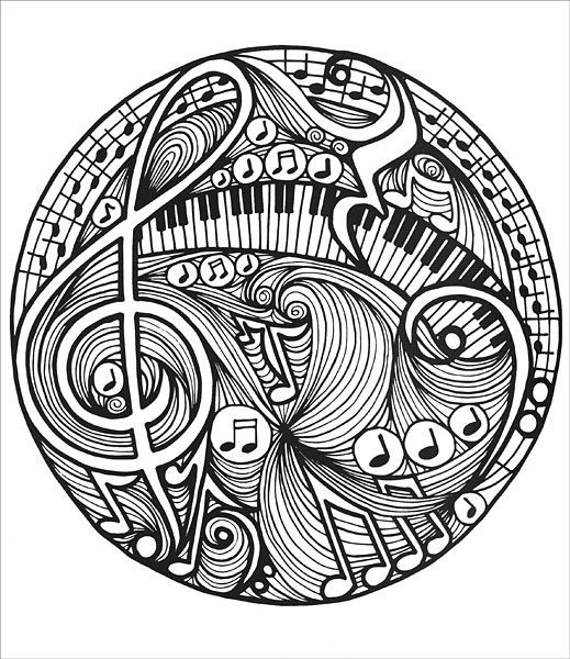 Best ideas about Coloring Pages For Teens Roll
. Save or Pin 38 besten Mandala Musik Bilder auf Pinterest Now.