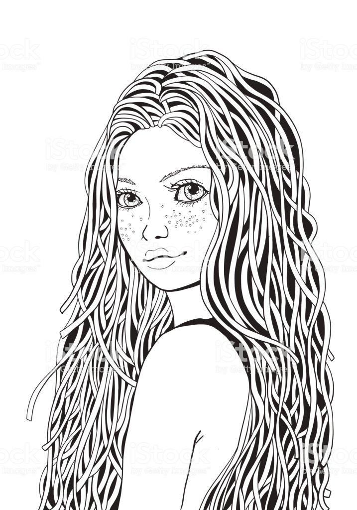 Best ideas about Coloring Pages For Teens Tumblr
. Save or Pin Cute Girl Coloring Book Page For Adult Black And White Now.