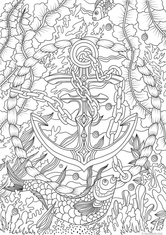 Best ideas about Coloring Pages For Teens Under Sea Theme
. Save or Pin Anchor Printable Adult Coloring Page from Favoreads Now.