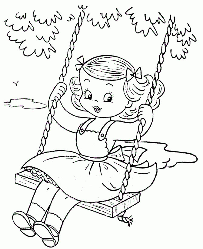 Best ideas about Coloring Sheets For Girls 8-10
. Save or Pin Niña en un columpio HD Now.