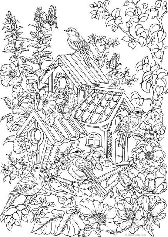Best ideas about Coloring Sheets For Girls To Hang Up
. Save or Pin Birdhouse Printable Adult Coloring Page from Favoreads Now.