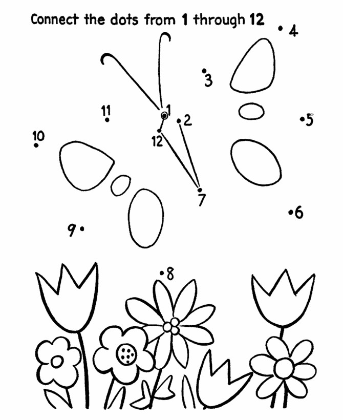 Best ideas about Coloring Sheets For Kids Connect The Dots For Kids
. Save or Pin Dot to Dot Activity Page Butterfly and flowers Now.