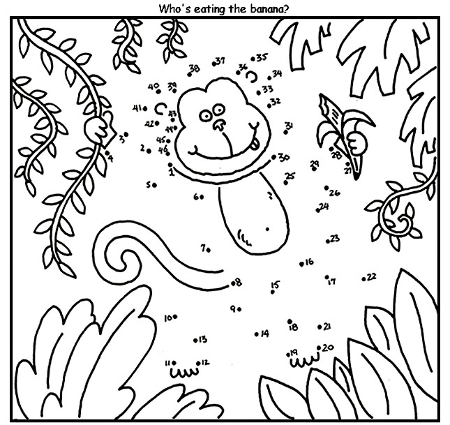 Best ideas about Coloring Sheets For Kids Connect The Dots For Kids
. Save or Pin Monkey Connect the Dots Coloring Page Now.