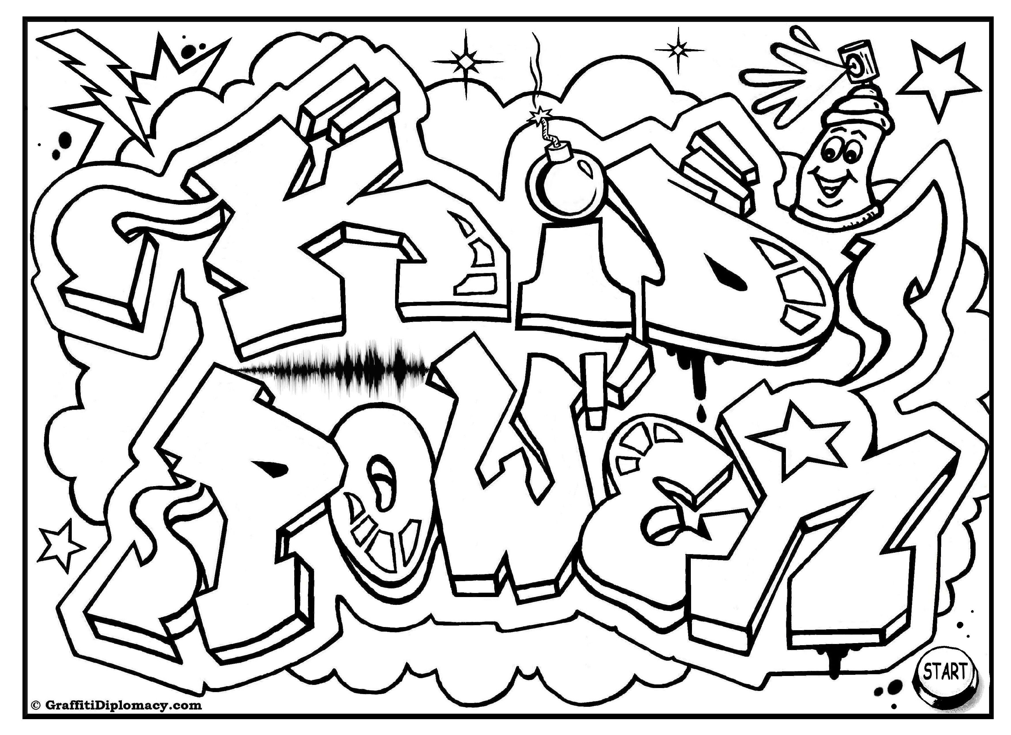 Best ideas about Coloring Sheets For Kids That Say Kids Only
. Save or Pin KID POWER free graffiti coloring page free printable Now.