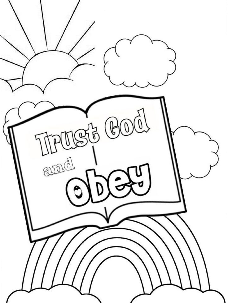 Best ideas about Coloring Sheets For Kids That Say Kids Only
. Save or Pin Trust and obey coloring page Sunday school Now.