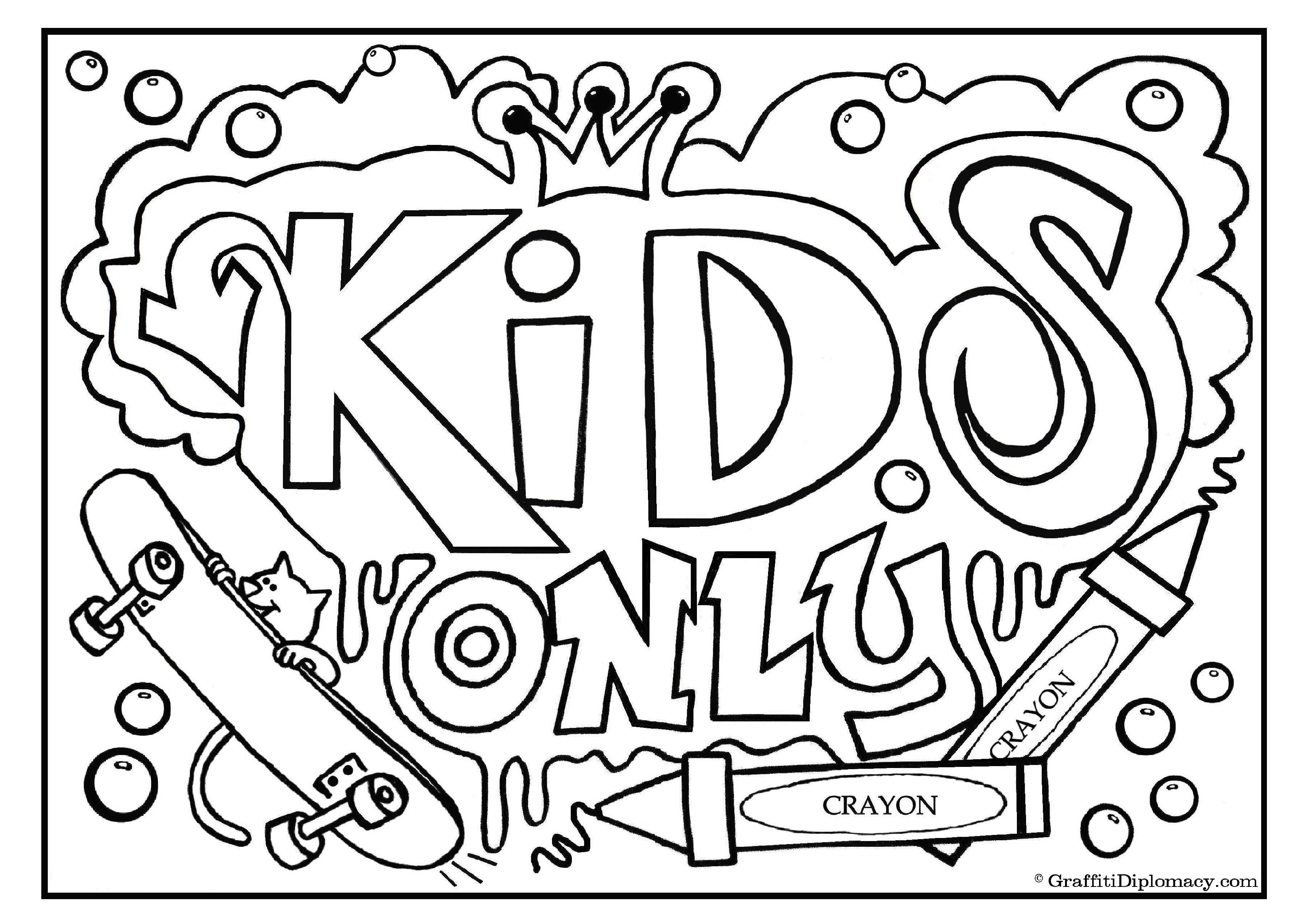 Best ideas about Coloring Sheets For Kids That Say Kids Only
. Save or Pin Graffiti Coloring Book "Because Y s A Crooked Letter" by Now.