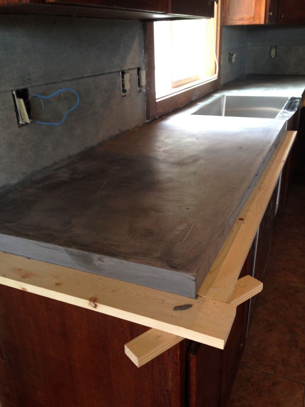 Best ideas about Concrete Countertops DIY
. Save or Pin DIY Concrete Counters Poured over Laminate Now.