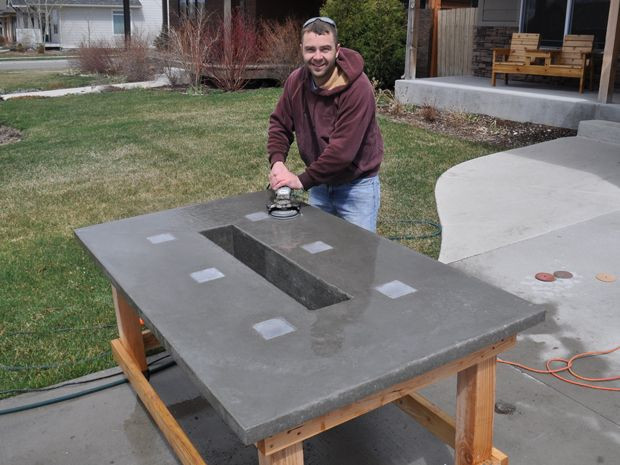 Best ideas about Concrete Furniture DIY
. Save or Pin Stunning LED Concrete Patio Table with a Built in Cooler Now.