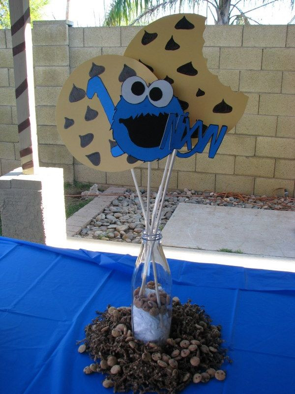 Best ideas about Cookie Monster 1st Birthday Party Supplies
. Save or Pin Diy 1st birthday cookie monster centerpieces Now.