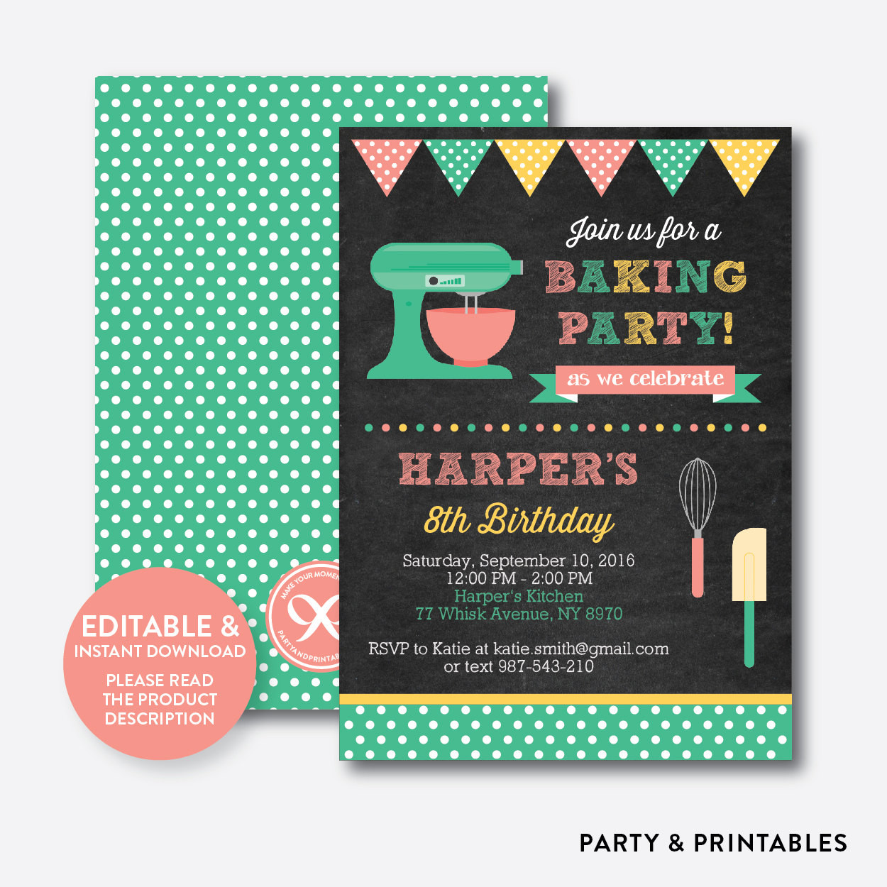 Best ideas about Cooking Birthday Party
. Save or Pin Instant Download Editable Baking Birthday Invitation Baking Now.