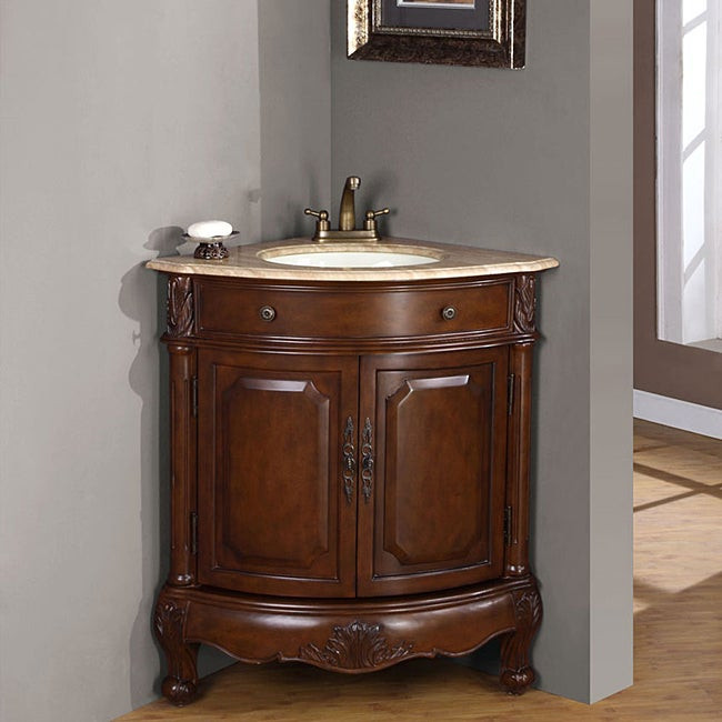 Best ideas about Corner Bathroom Cabinet
. Save or Pin Silkroad Exclusive Single Sink 32 inch Travertine Top Now.