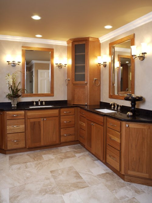 Best ideas about Corner Bathroom Cabinet
. Save or Pin Corner Double Vanity Ideas Remodel and Decor Now.